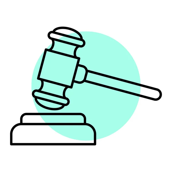 Δικαστής Gavel Εικονίδιο Εικονογράφηση Διανύσματος — Διανυσματικό Αρχείο