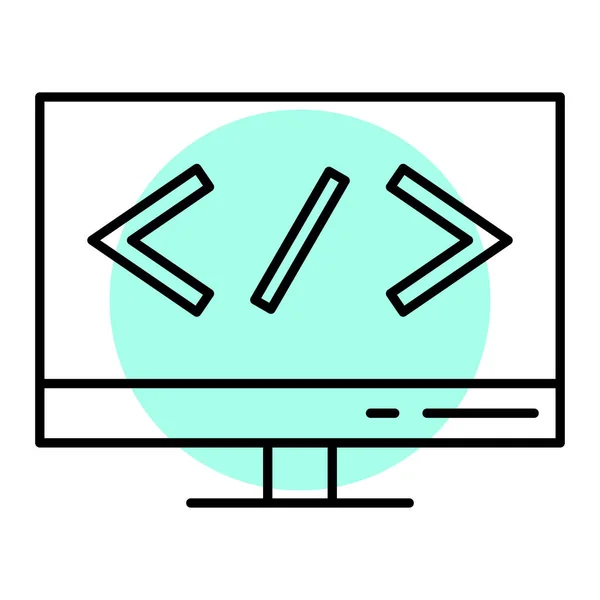 Monitor Ordenador Con Diseño Iconos Ilustración Vectorial — Vector de stock