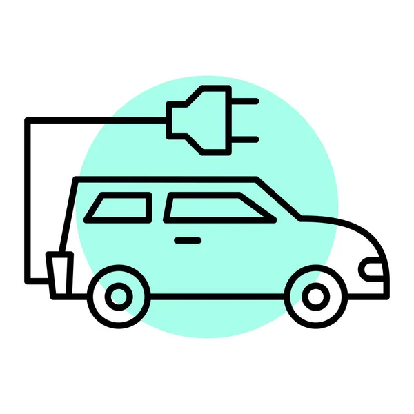 Icono Estación Carga Del Coche Esquema Ilustración Del Vector Enchufe — Vector de stock