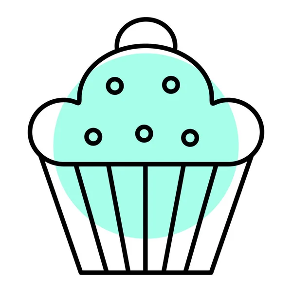 Cupcake Com Design Ilustração Vetor Ícone Creme Chocolate — Vetor de Stock