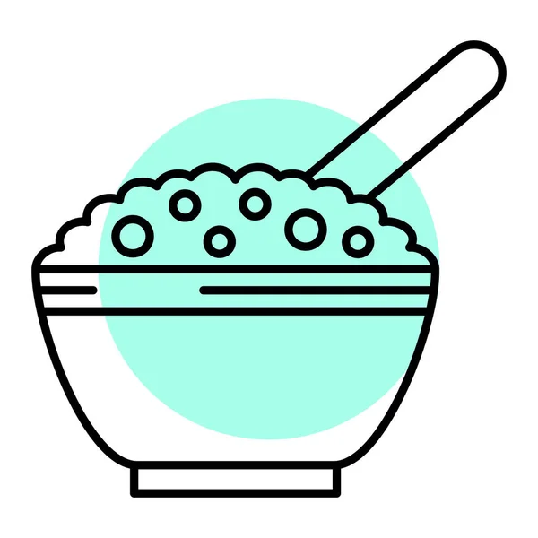 Чаша Супа Палочками Еды Векторной Иллюстрацией Ложки — стоковый вектор