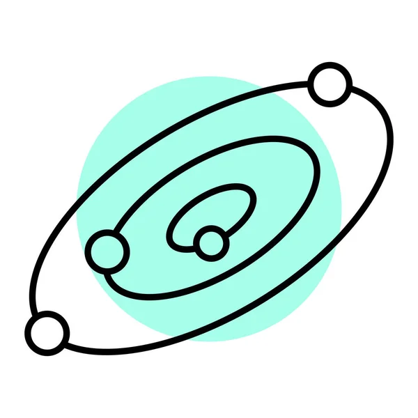 惑星のアイコン 衛星ベクトル記号ストックウェブデザインの概要図 — ストックベクタ