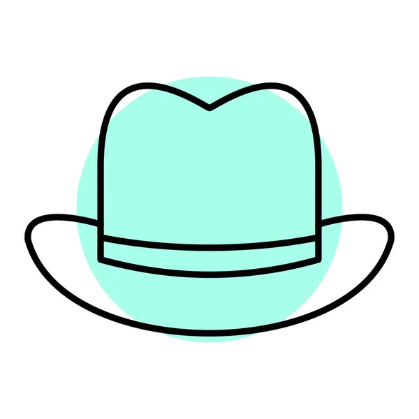 帽子のアイコン 白い背景に孤立したウェブデザインのためのソムブレロベクトル記号を身に着けている男の漫画 — ストックベクタ