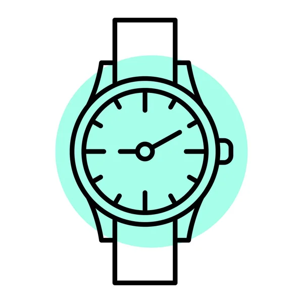 Reloj Pulsera Icono Vector Ilustración — Archivo Imágenes Vectoriales