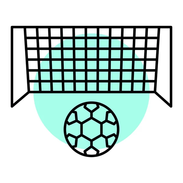 Fußball Mit Tor Web Ikone Einfache Illustration — Stockvektor