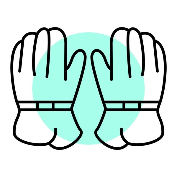 Gloves Icon Outline Sport Glove Vector Illustration Isolated White Background — Stock Vector