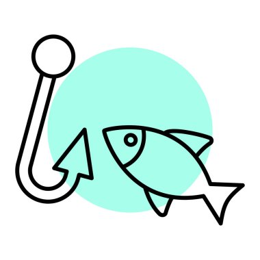 balık kancası ikon vektör çizimi tasarımı