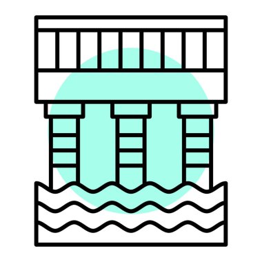 Su tankı ikonu. Web için plaj vektör simgelerinin özet çizimi