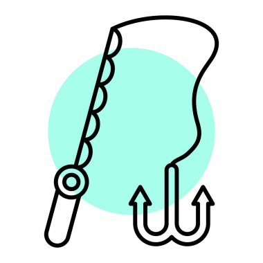 balık kancası ikon vektör çizimi tasarımı