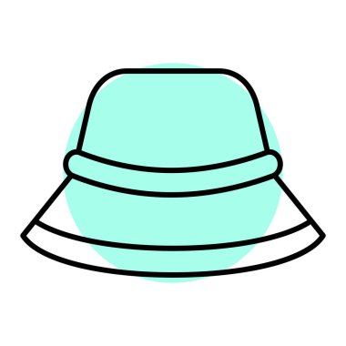 Şapka ikonu. Web için plaj vektör simgelerinin özet çizimi