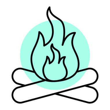 Yanan ateşin vektör çizimi