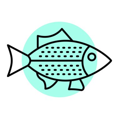 balık simgesi vektör illüstrasyonu