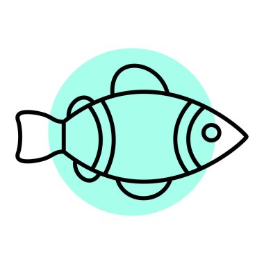 balık simgesi vektör illüstrasyonu