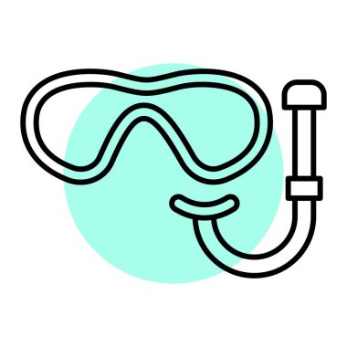 scuba dalış maskesi ikon vektör illüstrasyon tasarımı