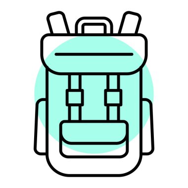 Sırt çantası simgesi. Web için özet çizim vektör simgesi