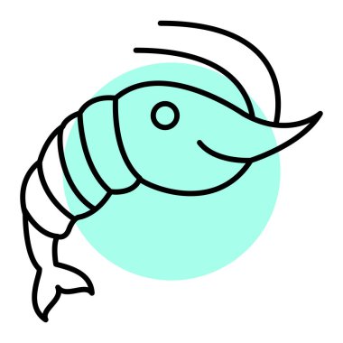 Çizgi film karidesinin vektör çizimi