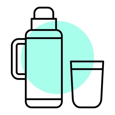 termos basit simgesi, vektör illüstrasyonu