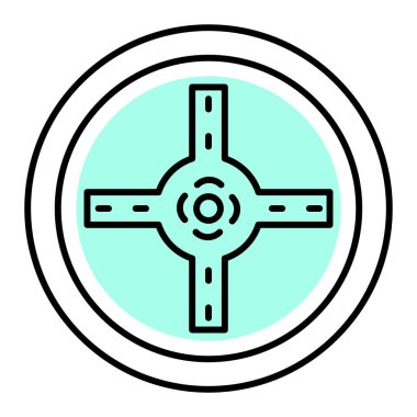 Yol simgesi beyaz arkaplanda izole edildi