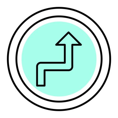 Yol simgesi beyaz arkaplanda izole edildi