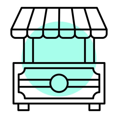 Pazar tezgahı ikonu vektör illüstrasyon grafik tasarımını kaydet