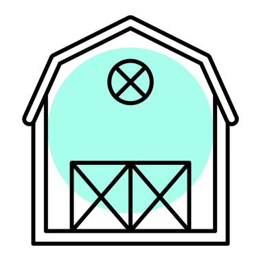 çiftlik evi ikonu vektör illüstrasyonu