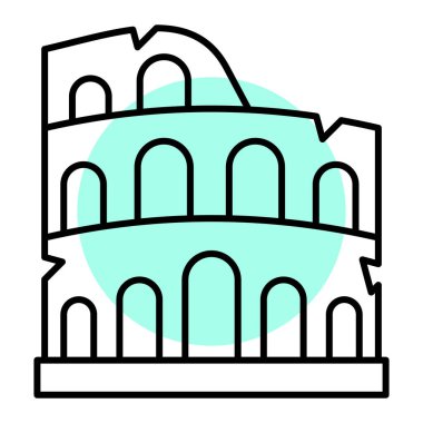 Bir bina simgesinin vektör illüstrasyonu