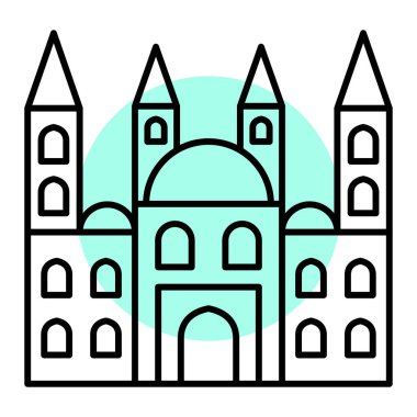 Bir bina simgesinin vektör illüstrasyonu