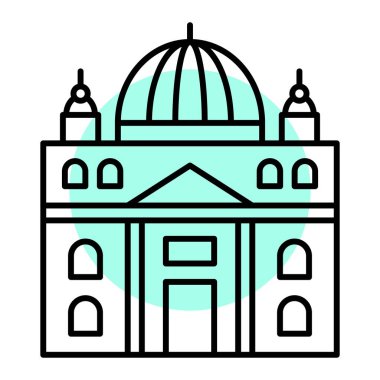 Bir bina simgesinin vektör illüstrasyonu