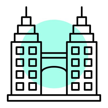 Bir bina simgesinin vektör illüstrasyonu