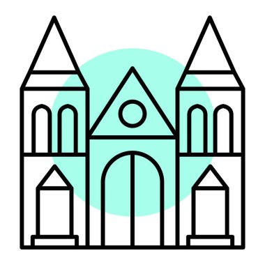 Bir bina simgesinin vektör illüstrasyonu