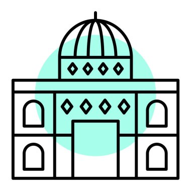 Bir bina simgesinin vektör illüstrasyonu