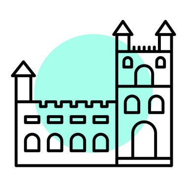 Şato. Web simgesi basit illüstrasyon