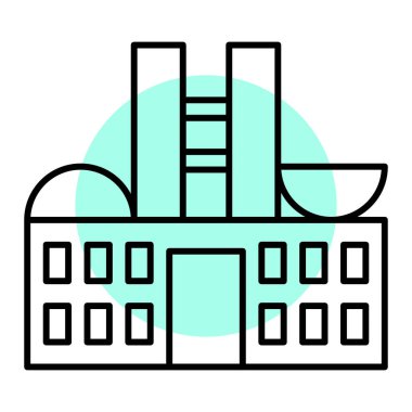 Bir bina simgesinin vektör illüstrasyonu