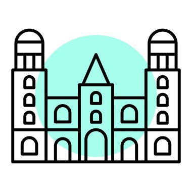 Bir bina simgesinin vektör illüstrasyonu