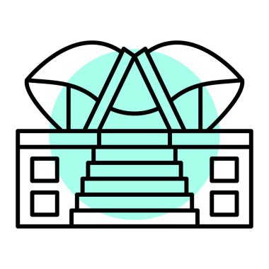 Bir bina simgesinin vektör illüstrasyonu