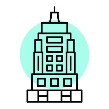 Bir bina simgesinin vektör illüstrasyonu