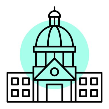 Bir bina simgesinin vektör illüstrasyonu