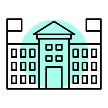 Bir bina simgesinin vektör illüstrasyonu