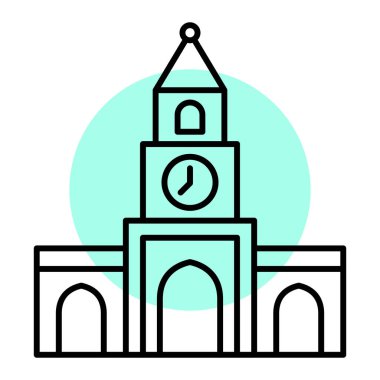 Bir bina simgesinin vektör illüstrasyonu