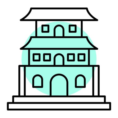 Bir bina simgesinin vektör illüstrasyonu