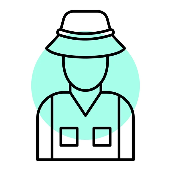 帽子のアイコンベクトルイラストデザインの農家 — ストックベクタ