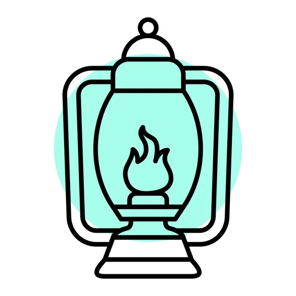 Illustrazione Vettoriale Del Campeggio Simbolo Del Campo Set Lanterne Elementi — Vettoriale Stock