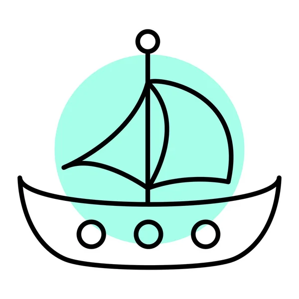 Πλοίο Απλός Σχεδιασμός Εικονιδίου Ιστού — Διανυσματικό Αρχείο