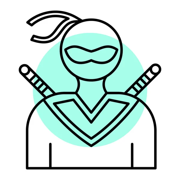 Ninja Współczesna Ilustracja Wektora Ikony — Wektor stockowy