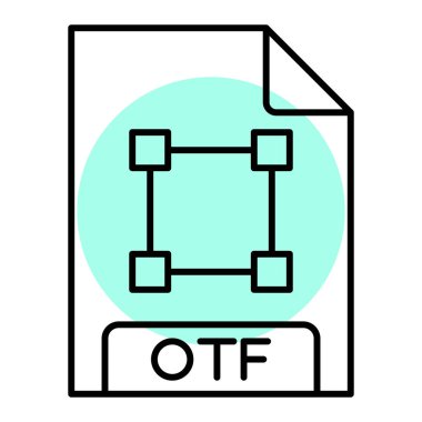 otf dosya biçimi simgesi, illüstrasyon 
