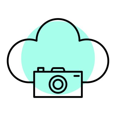 Bulut hesaplama teknolojisi ikon vektör çizimi tasarımı