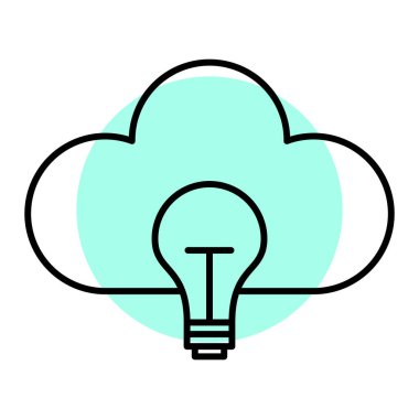 Bulut hesaplama ve teknoloji teması izole edilmiş tasarım vektörü çizimi