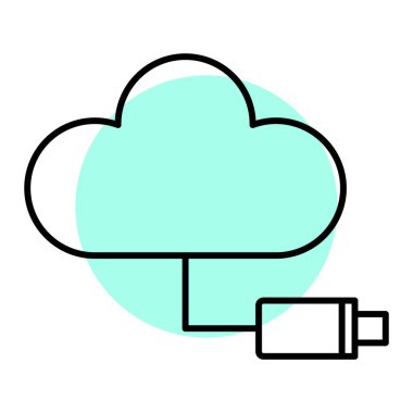 Bulut hesaplama teknolojisi ikon vektör çizimi tasarımı