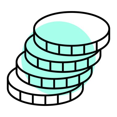 Bozuk para yığını ikon vektör illüstrasyon grafik tasarımı