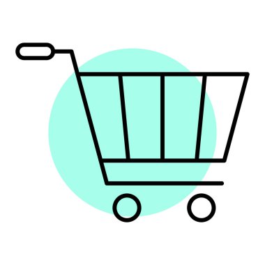 Alışveriş arabası ikon vektör illüstrasyonu